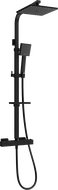 Mexen CQ45 surface-mounted shower set with a rainmaker and thermostatic mixer tap, Black - 772504595-70
