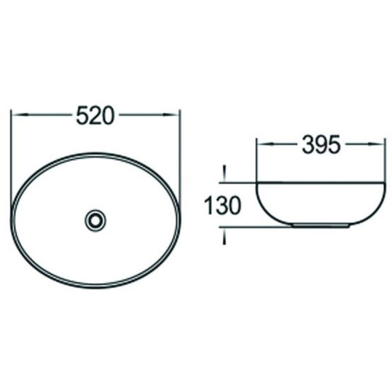 Mexen Jowita Above-counter washbasin 52 x 39 cm, matte black - 21355285