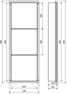 Mexen X-Wall-NR recessed shelf with a flange and shelf 90 x 30 cm, Gold - 1951903010S