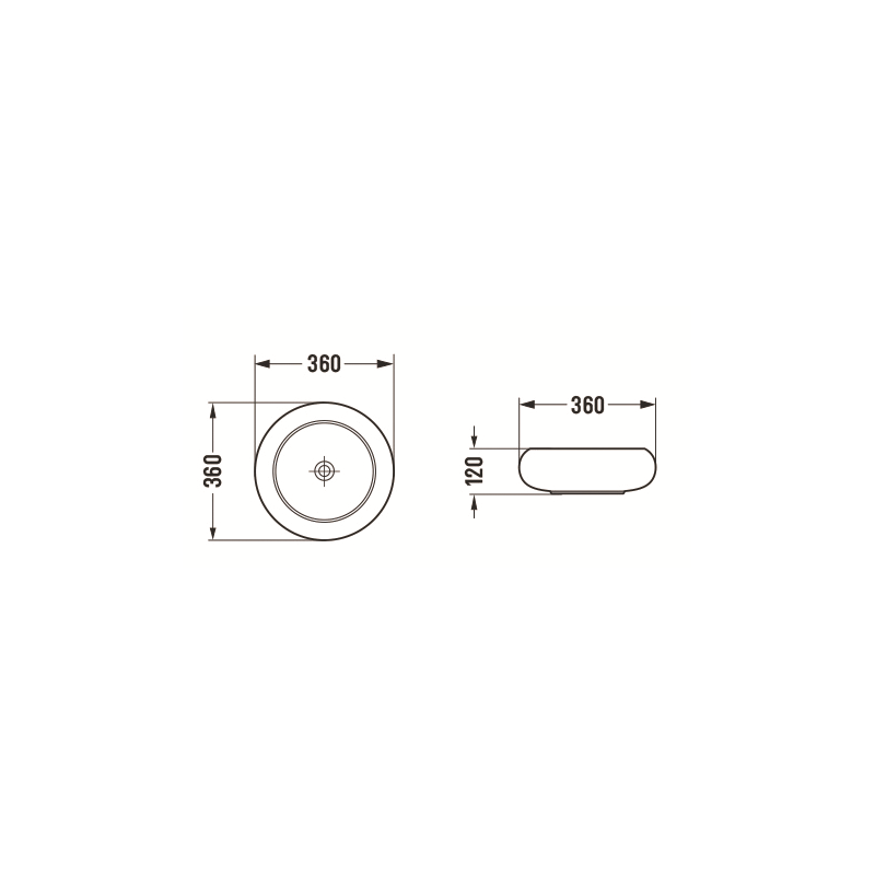Mexen Lola countertop washbasin 36 x 36 cm, matte black - 22213685