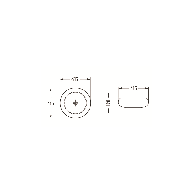 Mexen Lola countertop washbasin 41 x 41 cm, white - 22214100