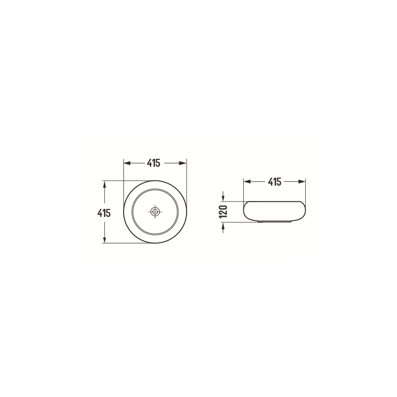 Mexen Lola countertop washbasin 41 x 41 cm, black - 22214185