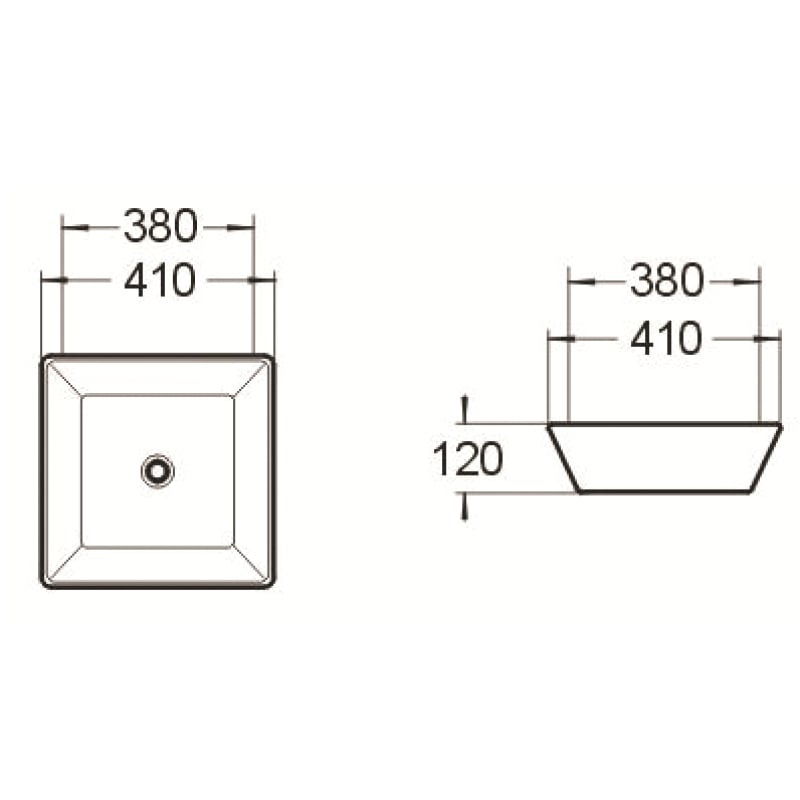 Mexen Pola countertop basin 41 x 41 cm, white - 22224100