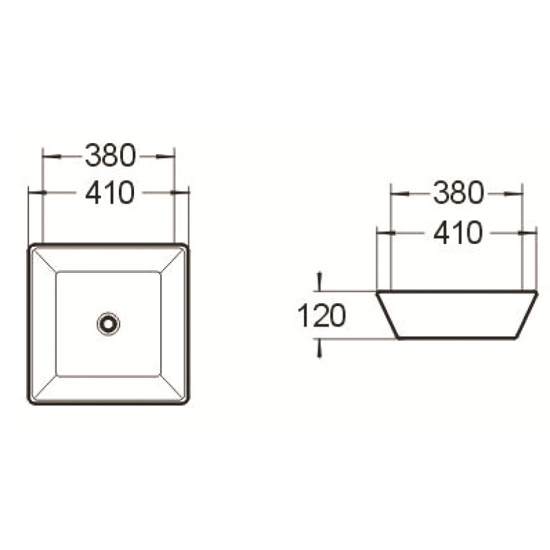 Mexen Pola countertop sink 41 x 41 cm, matte black - 22224185