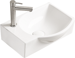 Mexen Mista right countertop washbasin 40 x 28 cm, white - 22174000R