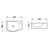 Mexen Mista countertop basin left 40 x 28 cm, white - 22174000L