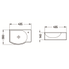 Mexen Mista left counter-top washbasin 40 x 28 cm, black matte - 22174085L