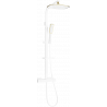 Mexen CQ49 surface-mounted shower set with rain shower and thermostatic mixer, white/gold - 772504995-25