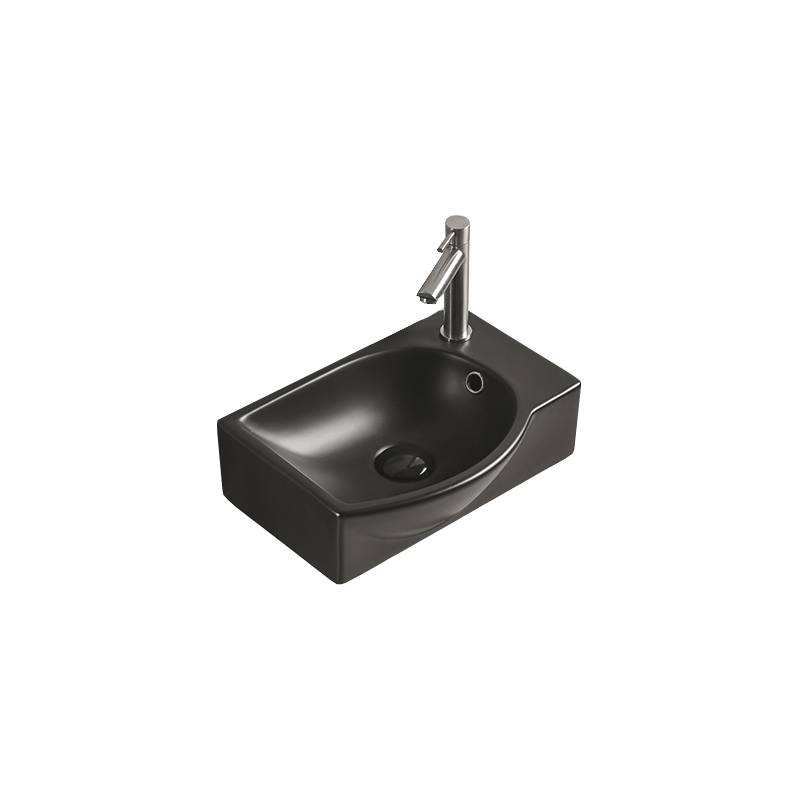 Mexen Mista countertop basin left 40 x 28 cm, black matte - 22174085L