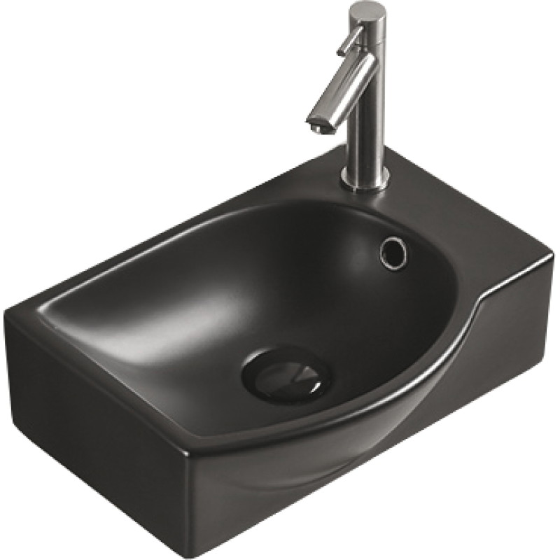 Mexen Mista countertop washbasin left 40 x 28 cm, black matte - 22174085L