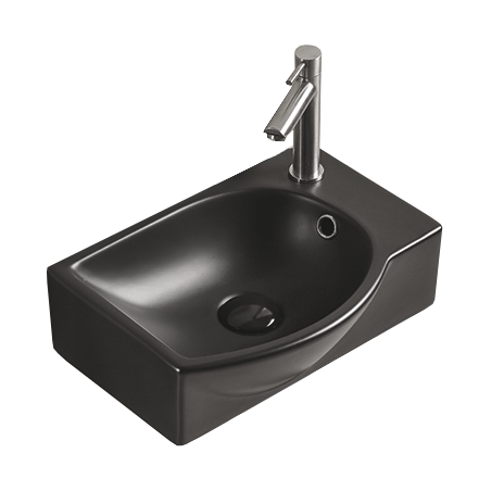 Mexen Mista countertop basin left 40 x 28 cm, black matte - 22174085L