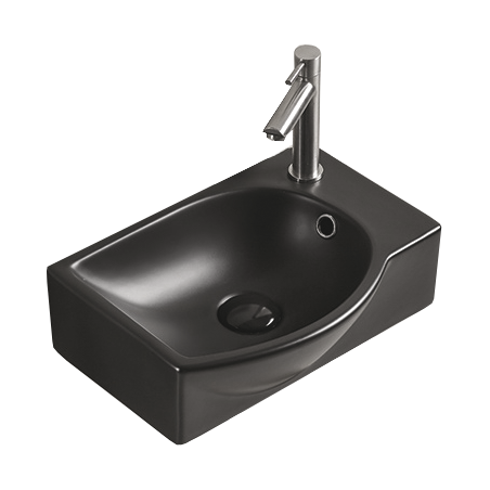 Mexen Mista left counter-top washbasin 40 x 28 cm, black matte - 22174085L