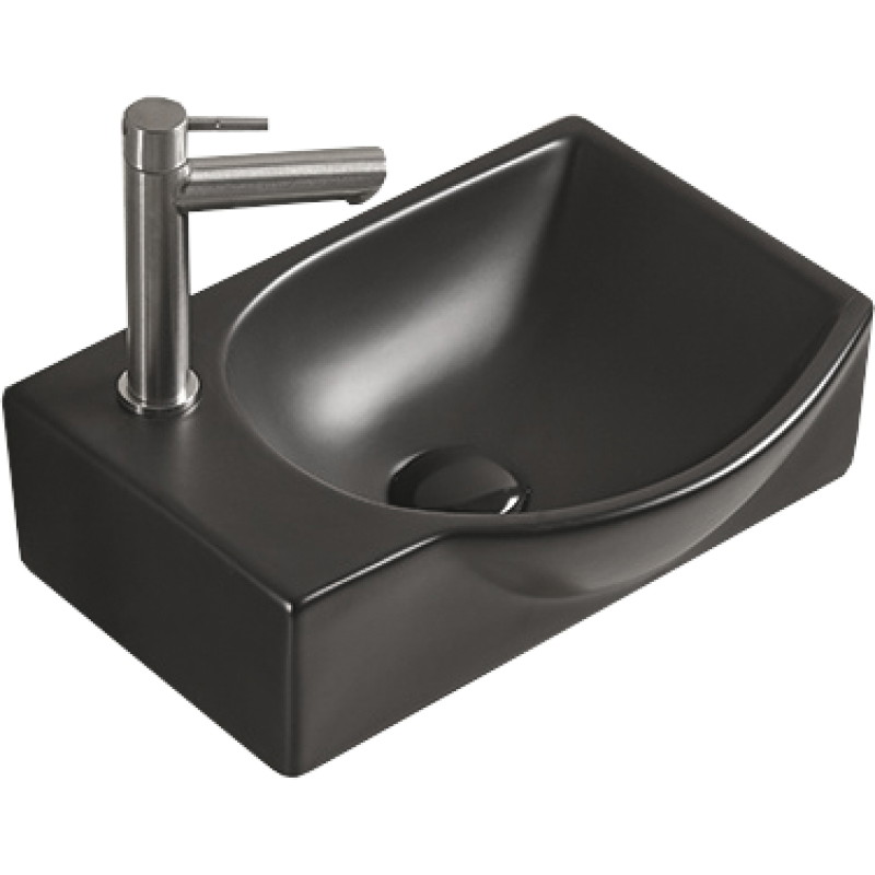 Mexen Mista countertop sink right 40 x 28 cm, black matte - 22174085R