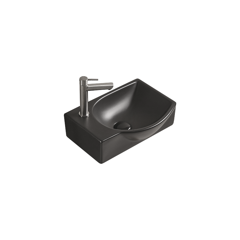 Mexen Mista countertop washbasin right 40 x 28 cm, black matte - 22174085R