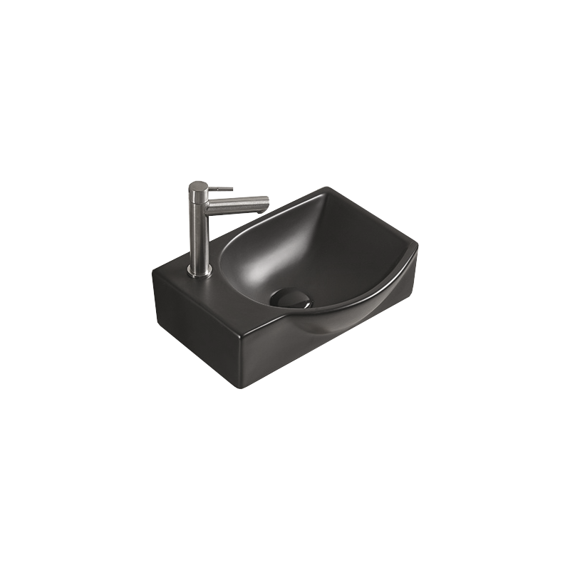 Mexen Mista countertop washbasin right-hand 40 x 28 cm, Black matt - 22174085R