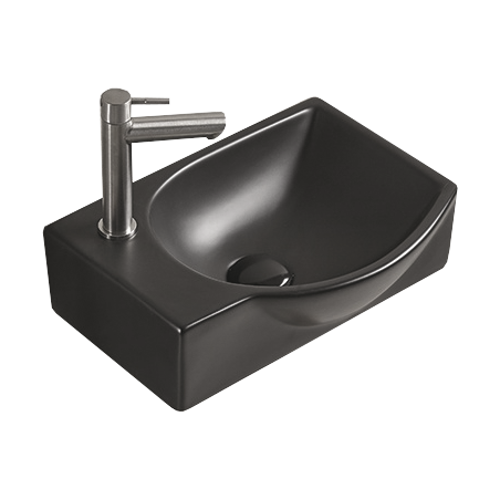 Mexen Mista countertop sink right 40 x 28 cm, black matte - 22174085R