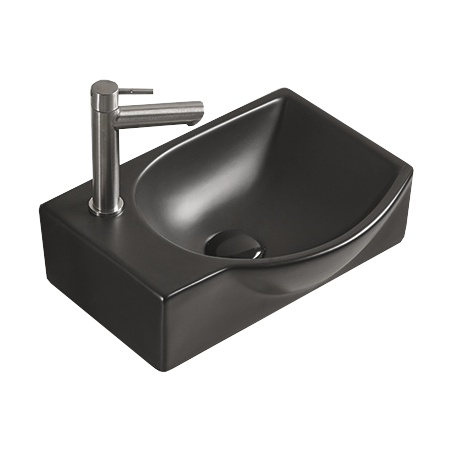 Mexen Mista countertop washbasin right-hand 40 x 28 cm, Black matt - 22174085R