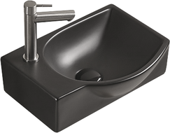 Mexen Mista countertop washbasin right-hand 40 x 28 cm, Black matt - 22174085R