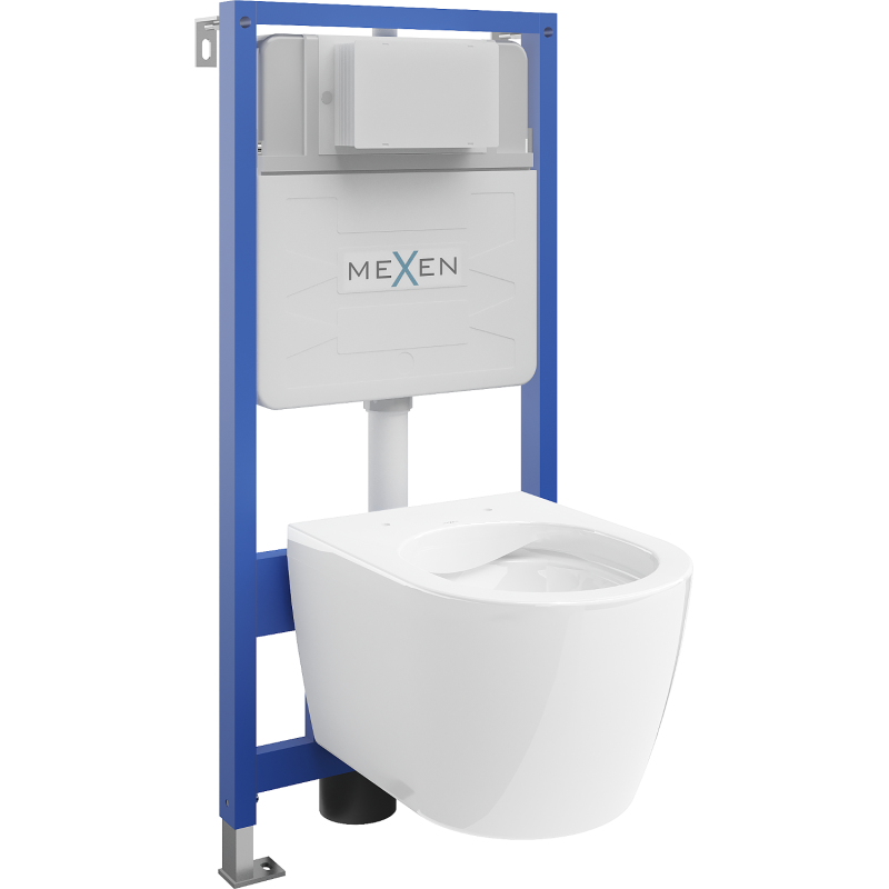 Mexen concealed WC set Fenix Slim frame with Carmen WC bowl, glossy white - 6103388XX00