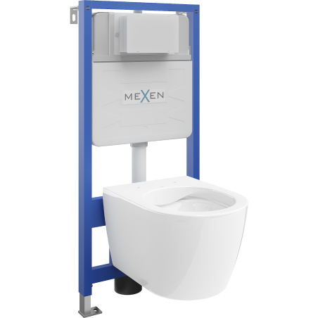 Mexen concealed WC set Fenix Slim frame with Carmen WC bowl, glossy white - 6103388XX00
