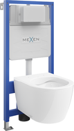Mexen Fenix Slim Concealed WC Set with Carmen Toilet Bowl, White Gloss - 6103388XX00