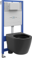 Mexen flush-mount Felix Slim toilet frame and bowl set Carmen, Black matt - 6103388XX85