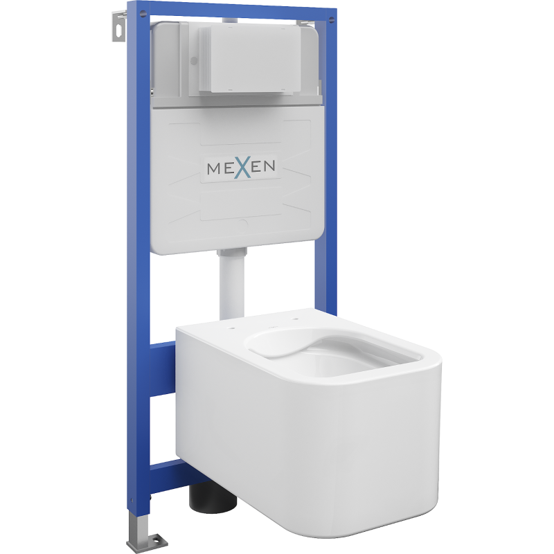 Mexen Elis WC Concealed Set Fenix Slim Frame with WC Bowl, White Gloss - 6103391XX00
