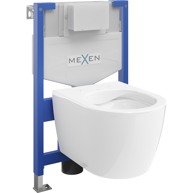 Mexen Carmen WC Concealed Set Fenix XS-F Frame with WC Bowl, Glossy White - 6803388XX00
