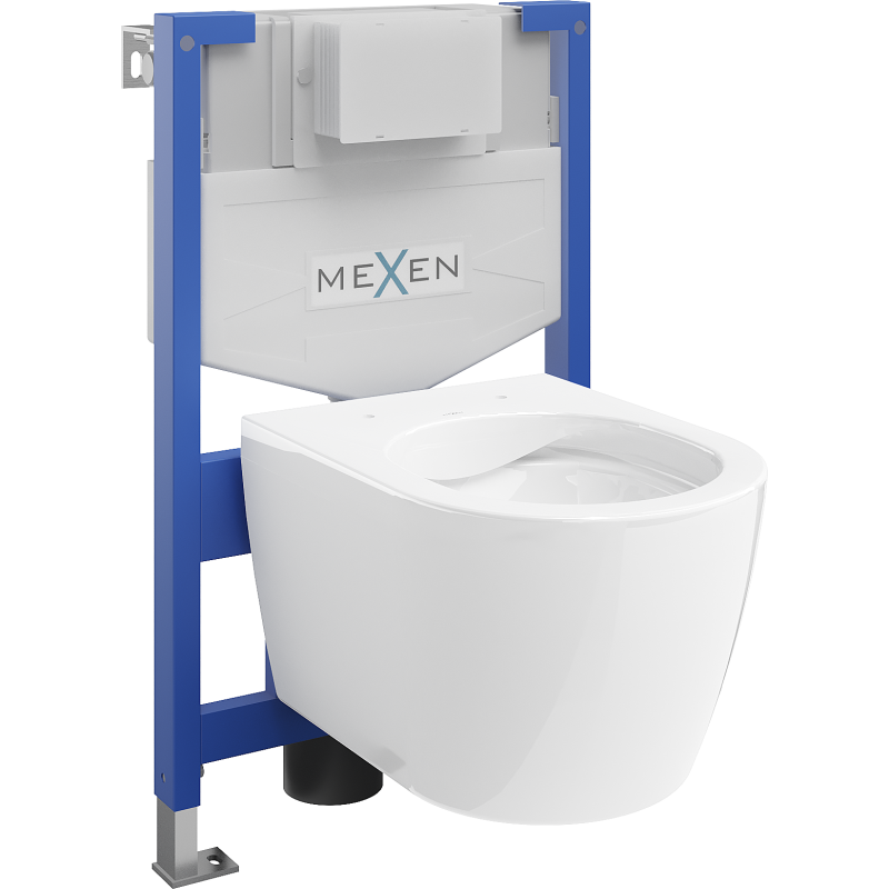 Mexen flush-mount Felix XS-F toilet frame and bowl set Carmen, White - 6803388XX00