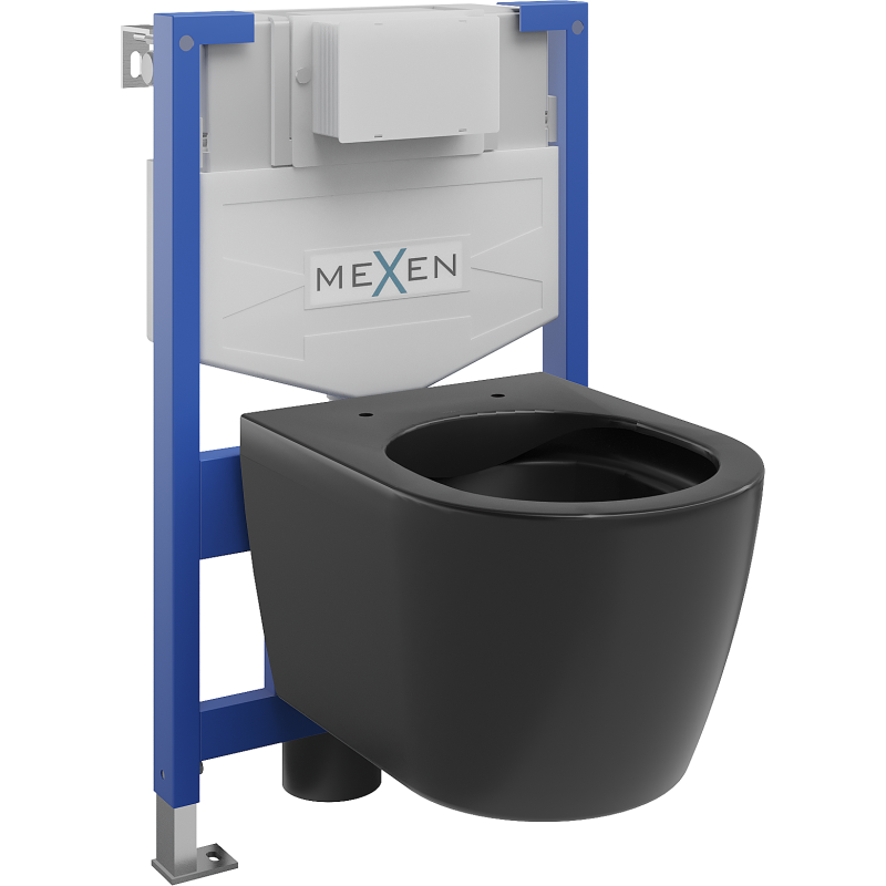 Mexen concealed toilet set WC frame Fenix XS-F with Carmen WC bowl, black matte - 6803388XX85