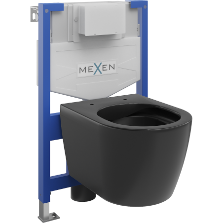 Mexen concealed toilet set WC frame Fenix XS-F with Carmen WC bowl, black matte - 6803388XX85