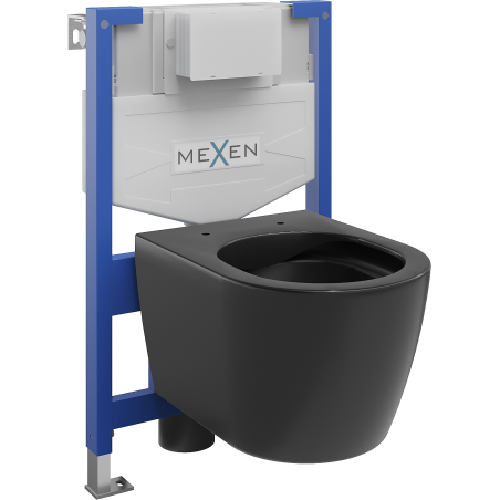 Mexen flush-mount Felix XS-F toilet frame and bowl set Carmen, Black matt - 6803388XX85