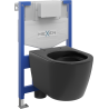 Mexen concealed toilet set WC frame Fenix XS-F with Carmen WC bowl, black matte - 6803388XX85