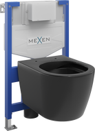 Mexen flush-mount Felix XS-F toilet frame and bowl set Carmen, Black matt - 6803388XX85
