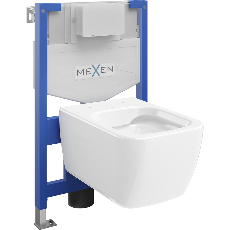 Mexen flush-mount Felix XS-F toilet frame and bowl set Margo, White - 6803342XX00