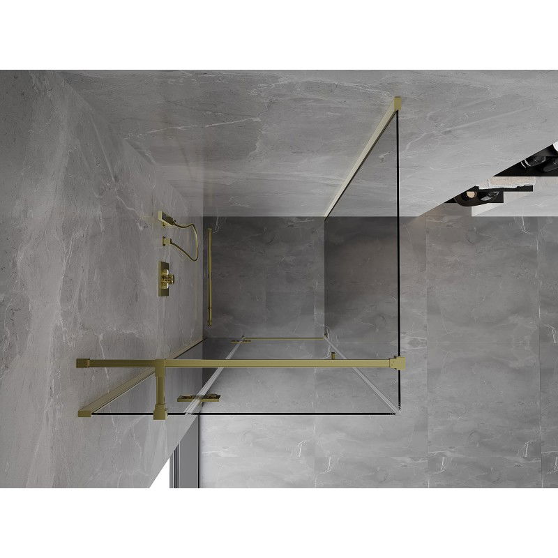 Mexen Mist-H T shower enclosure left hinge 100 x 100 cm, transparent, gold - 8A5T-100-100-50-00-L