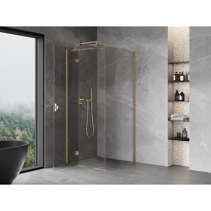 Mexen Mist-H T left-opening shower cabin 95 x 95 cm, transparent, gold - 8A5T-095-095-50-00-L