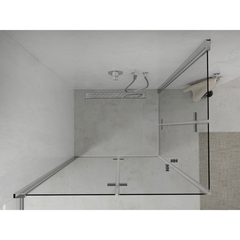 Mexen Lima Duo folding shower cabin 80 x 70 cm, transparent, chrome - 856-080-070-02-00