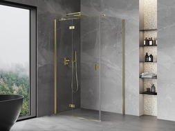 Mexen Mist H T Shower Cabin Hinged Left 105 x 70 cm, Transparent, Gold - 8A5T-105-070-50-00-L