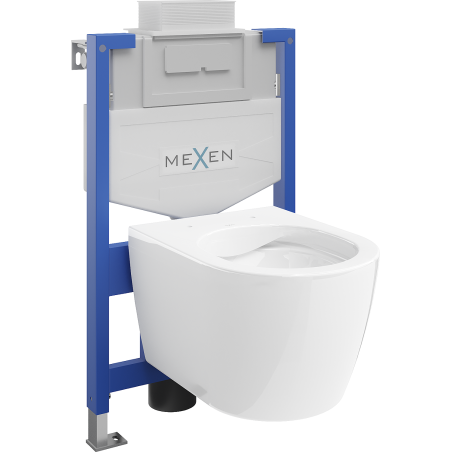 Mexen flush-mount Felix XS-U toilet frame and bowl set Carmen, White - 6853388XX00