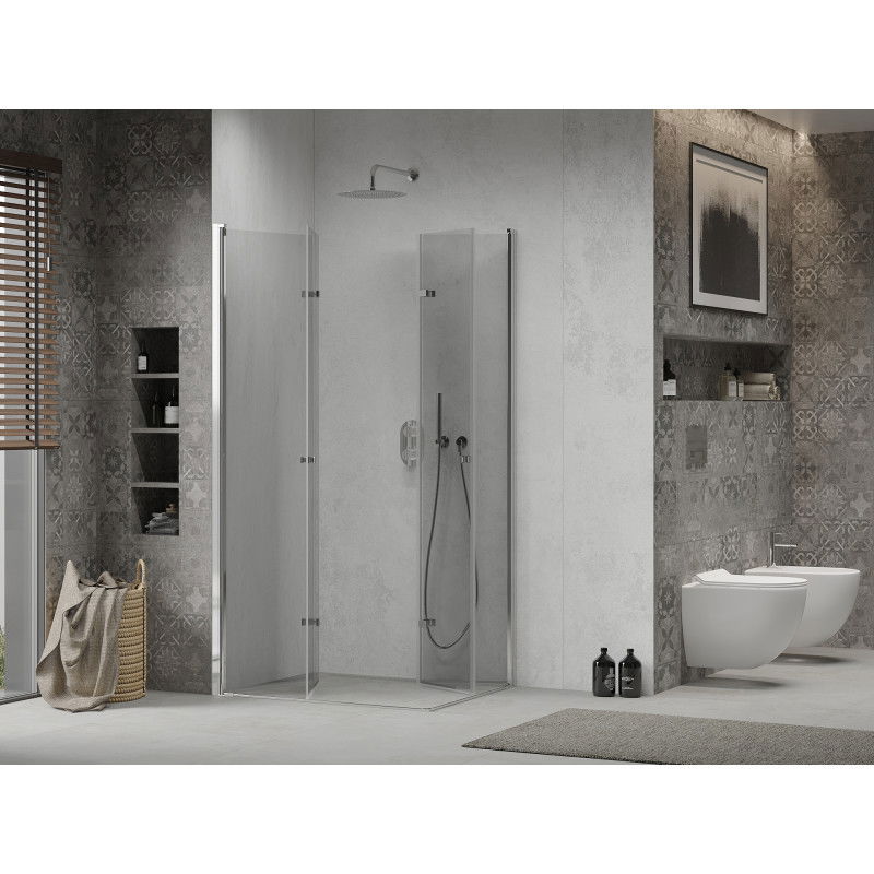 Mexen Lima Duo folding shower cabin 90 x 70 cm, transparent, chrome - 856-090-070-02-00