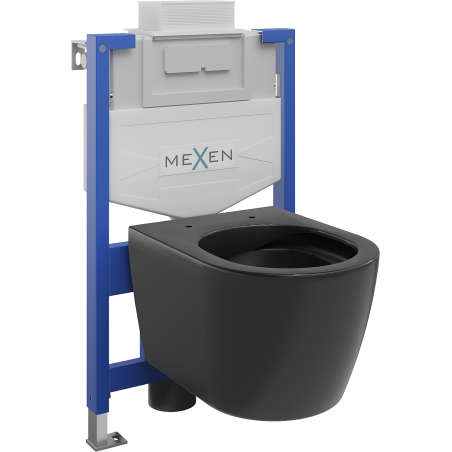 Mexen Carmen WC Concealed Set Fenix XS-U with WC Bowl, Black Matte - 6853388XX85