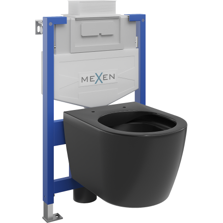 Mexen flush-mount Felix XS-U toilet frame and bowl set Carmen, Black matt - 6853388XX85