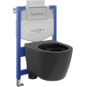 Mexen Fenix XS-U Concealed Toilet Set with Carmen Black Matt Toilet Bowl - 6853388XX85