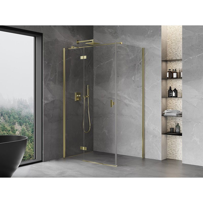 Mexen Mist-H T left-hand hinged shower cabin 105 x 80 cm, transparent, gold - 8A5T-105-080-50-00-L