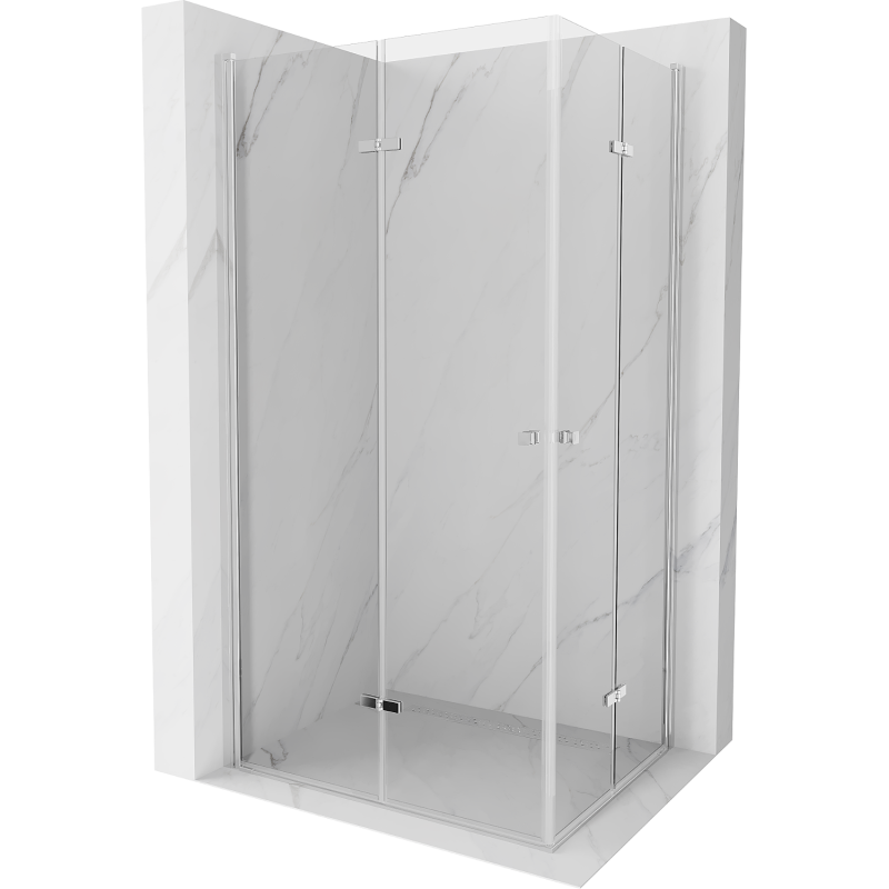 Mexen Lima Duo folding shower cubicle 90 x 80 cm, Transparent, Chrome - 856-090-080-02-00