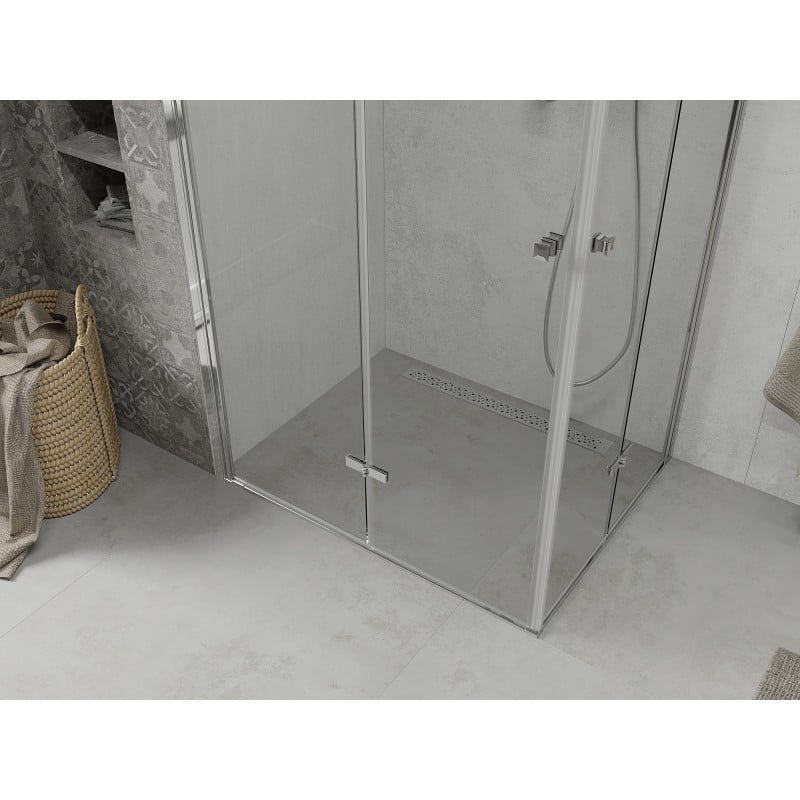 Mexen Lima Duo folding shower cabin 90 x 80 cm, transparent, chrome - 856-090-080-02-00