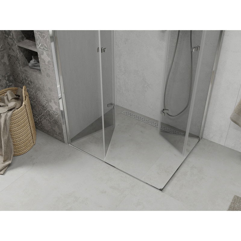 Mexen Lima Duo 100 x 70 cm Folding Shower Enclosure, Transparent, Chrome - 856-100-070-02-00