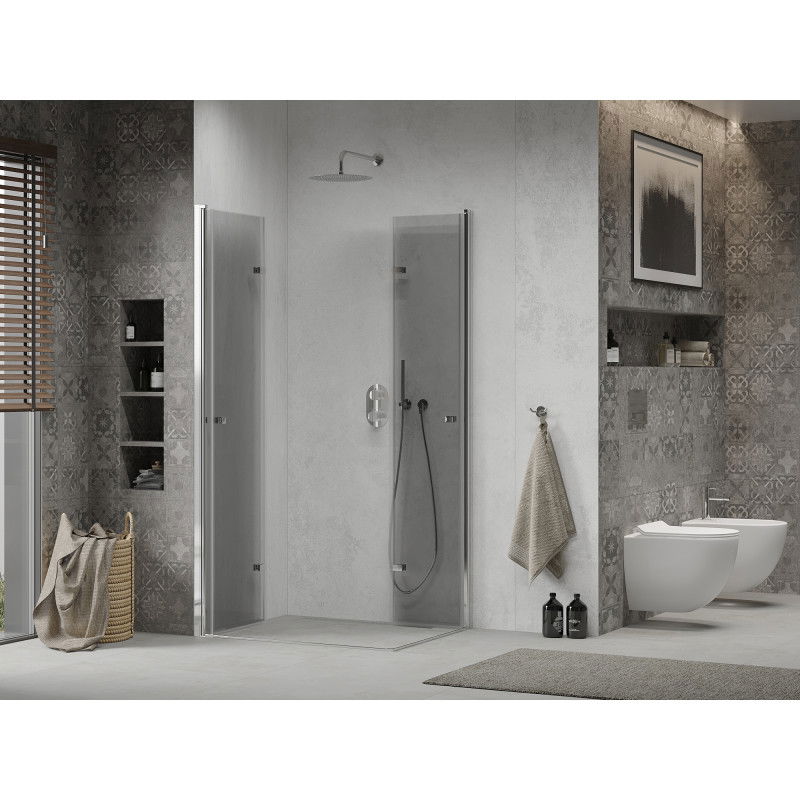 Mexen Lima Duo 100 x 70 cm Folding Shower Enclosure, Transparent, Chrome - 856-100-070-02-00