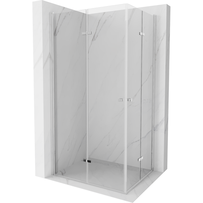 Mexen Lima Duo folding shower cubicle 100 x 80 cm, Transparent, Chrome - 856-100-080-02-00